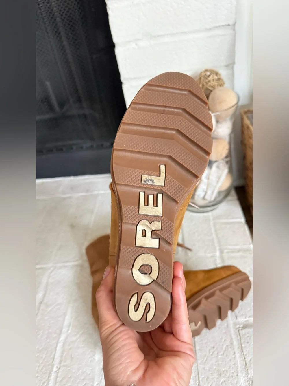 Sorel Joan of Arctic Wedge II Shearling Boots Waterproof Suede Women’s 9